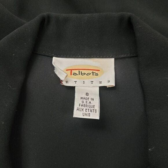 Vintage Talbots Petites Black Button Front Polo Maxi Dress Sz 8 Cargo Made USA - Picture 5 of 8